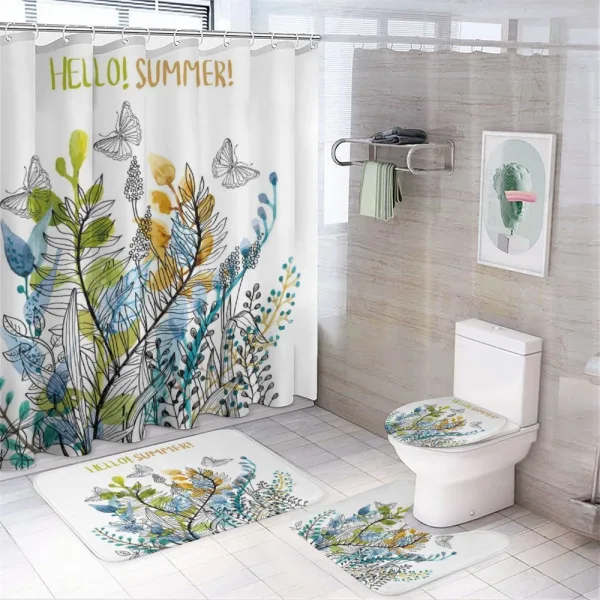 Watercolor Fern Branch on a shower curtain