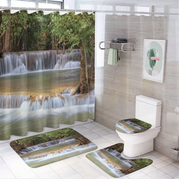 Waterfall Kanchanaburi on a shower curtain