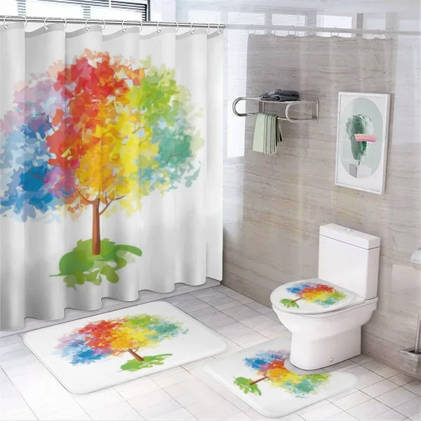 Abstract Tree Nature on a shower curtain