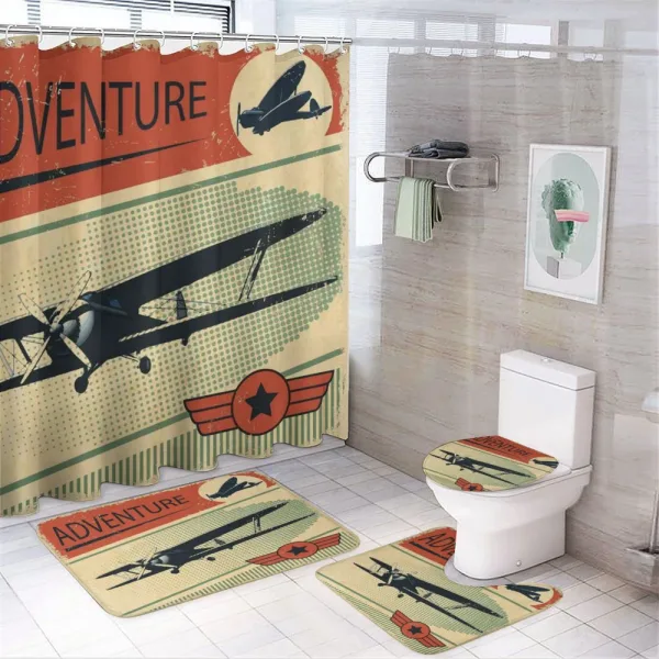Adventure with Plane on a shower curtain
