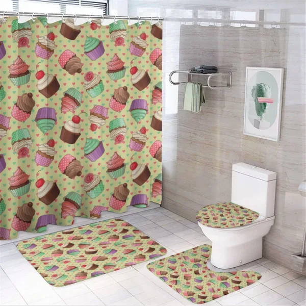 Bakery Polka Dots on a shower curtain