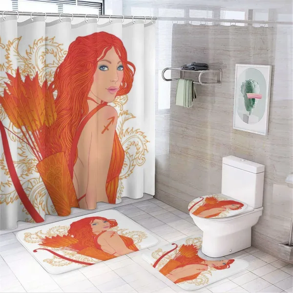Cartoon Zodiac on a shower curtain