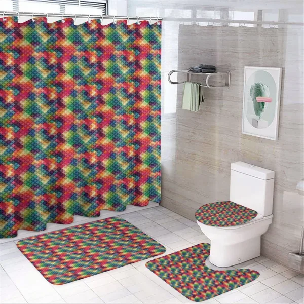 Colorful Circle Design on a shower curtain