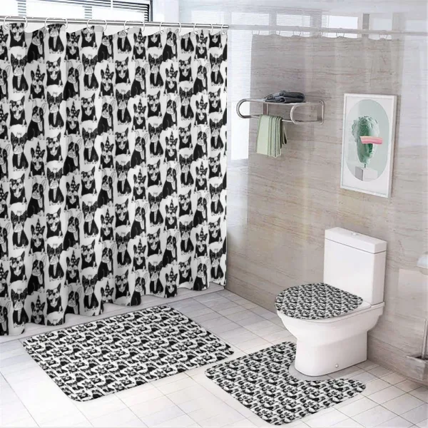 Doodle Funny Puppies on a shower curtain