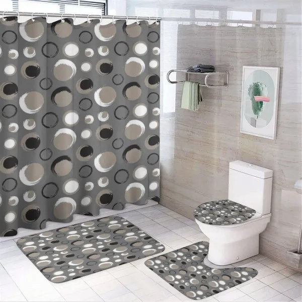 Dots Brushstrokes Grunge on a shower curtain