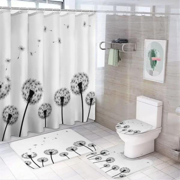 Faded Blowball Plant on a shower curtain
