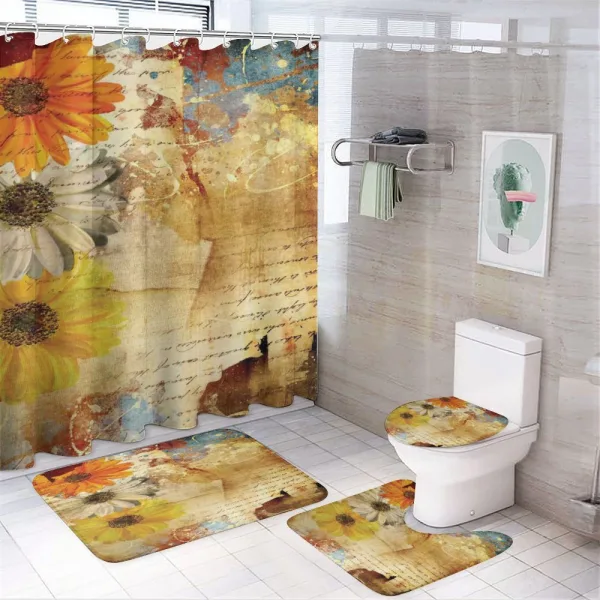 Flowers and Poetry Art on a shower curtain