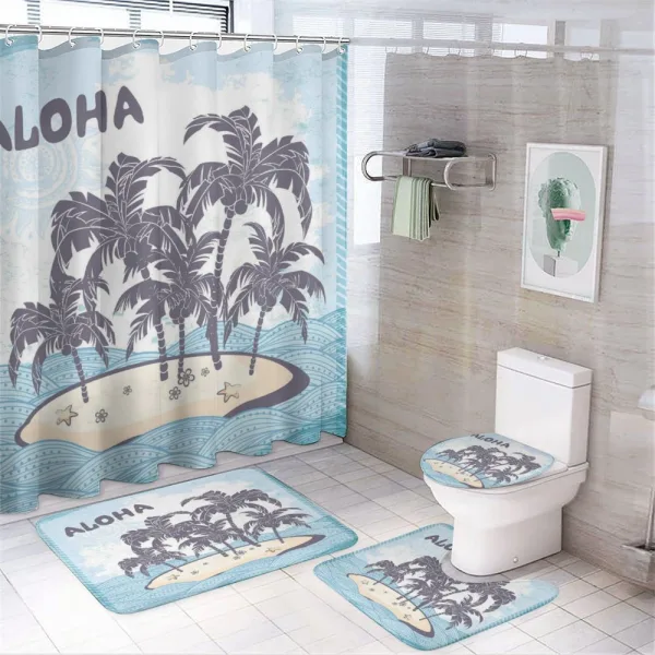 Hawaiian Island on a shower curtain
