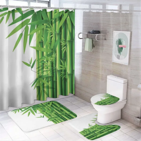 Modern Bamboos Stems on a shower curtain