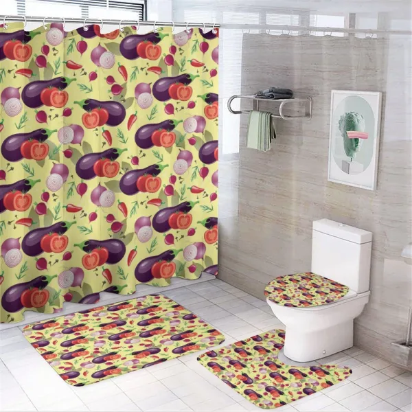 Organic Tasty Eating on a shower curtain