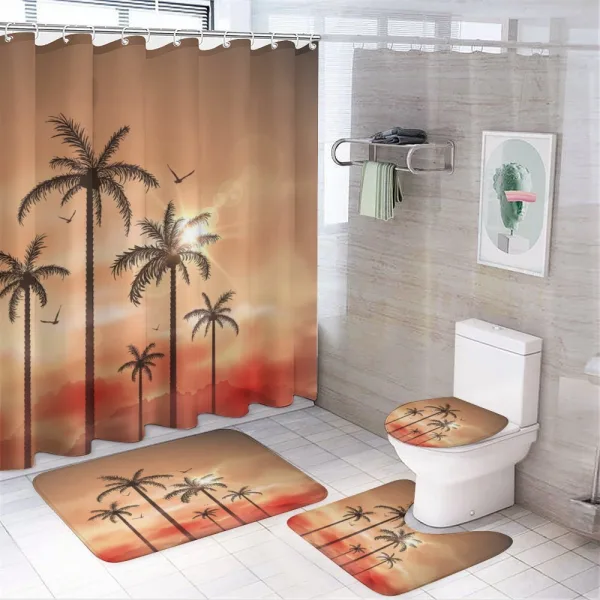 Palms Dramatic Sky on a shower curtain
