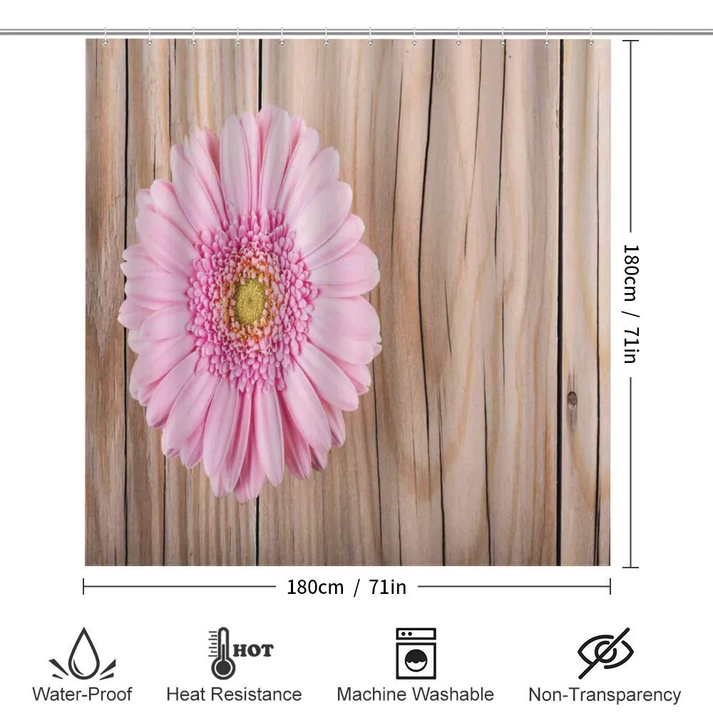 Pink Gerber on Wooden — Detail 2