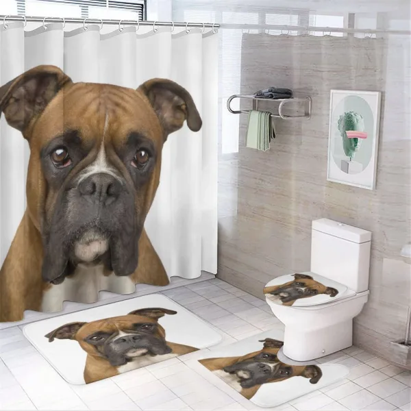 Purebred Dog Front View on a shower curtain