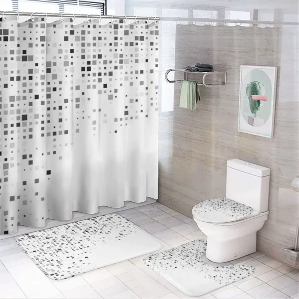 Radiant Rectangle Parallel on a shower curtain