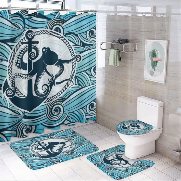 Sea Waves on a shower curtain