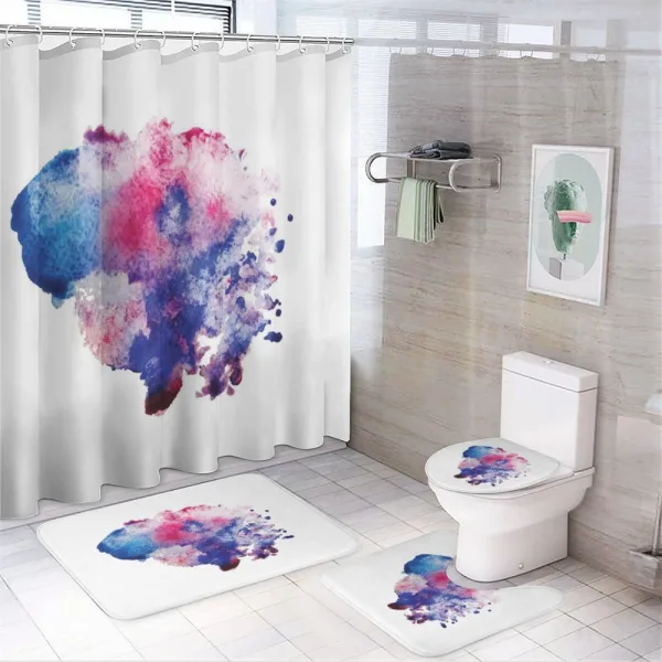Watercolor Splash Abstract on a shower curtain