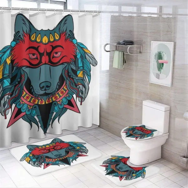 Wolf Animal Theme on a shower curtain