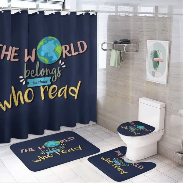World Belongs to Readers on a shower curtain