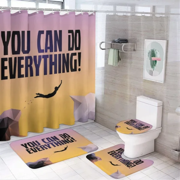 You Can Do Everything Phrase on a shower curtain
