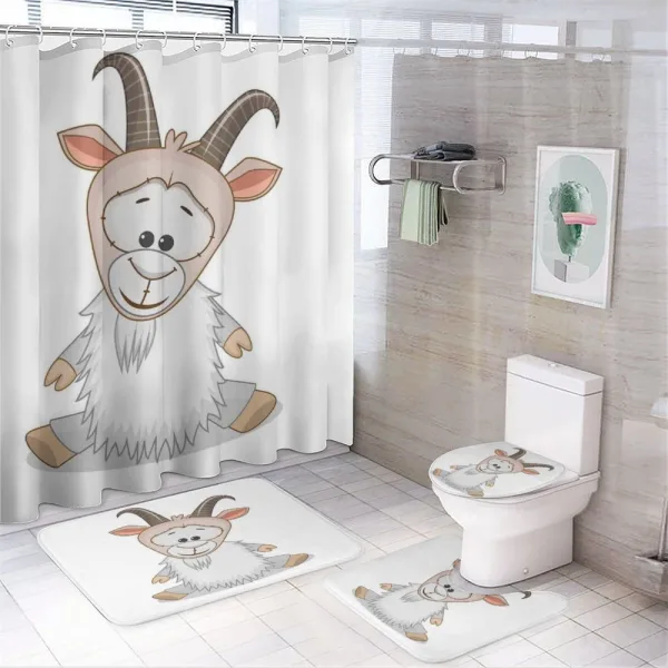 Baby Ibex Cheerful Mood on a shower curtain