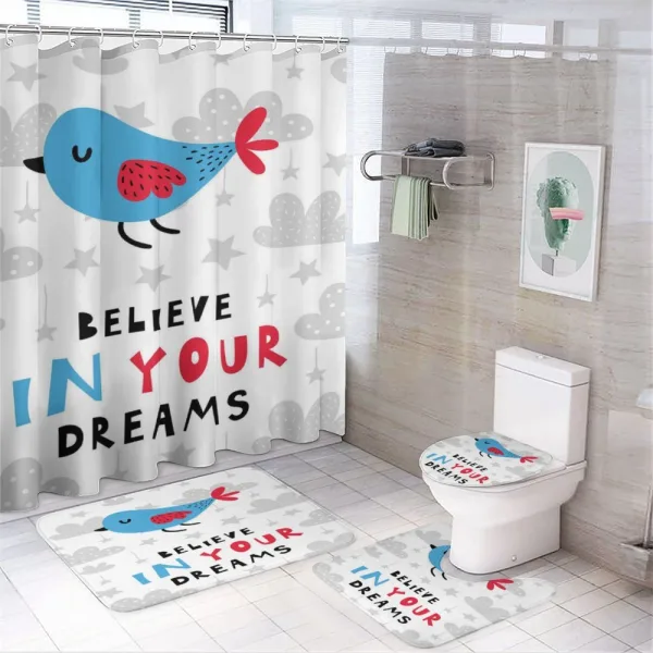 Believe in Your Dreams Bird on a shower curtain