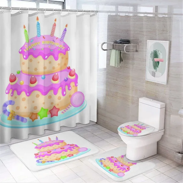 Candles and Candies on a shower curtain