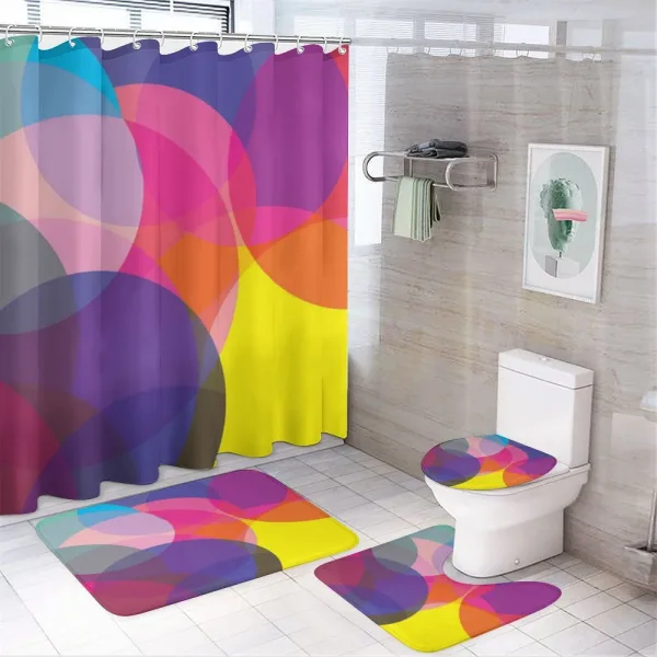Colorful Circles on a shower curtain