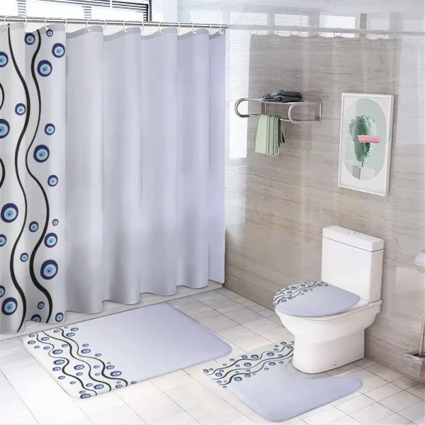 Eye Shape Shape Lines on a shower curtain