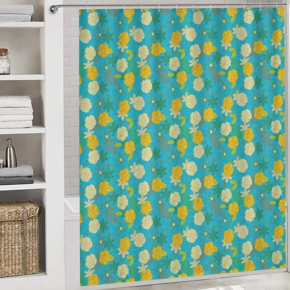 Flowers on Blue Pattern — Detail 4