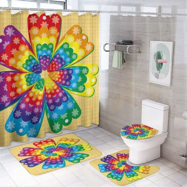 Graphic Flowers on a shower curtain