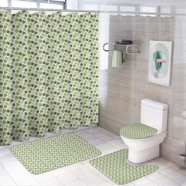 Greenery Foliage Details on a shower curtain