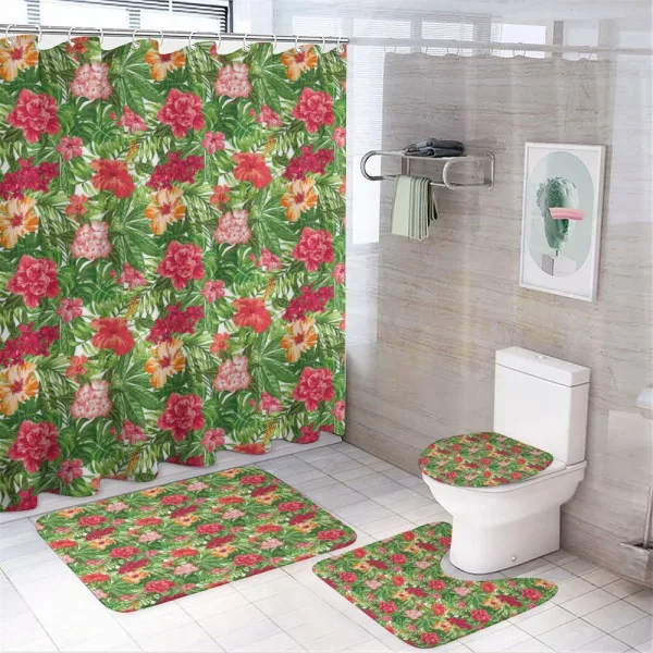 Hawaii Plumeria Hibiscus on a shower curtain
