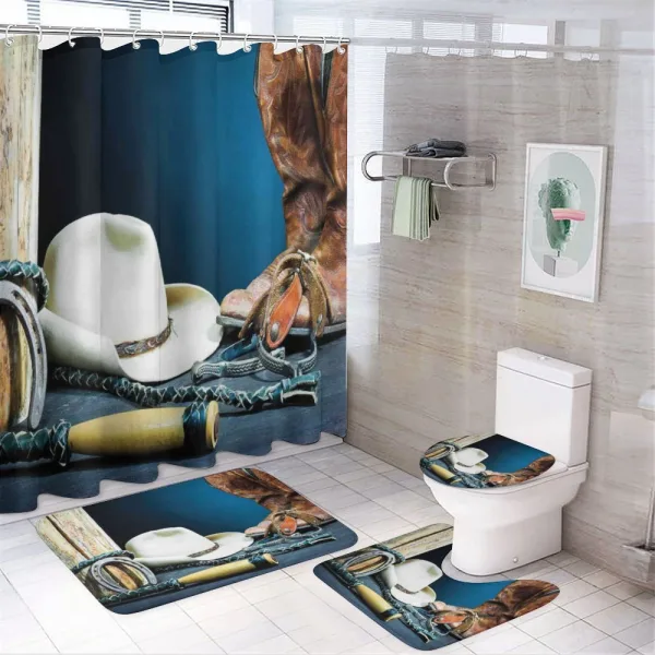 Horseshoe Hat Antique on a shower curtain