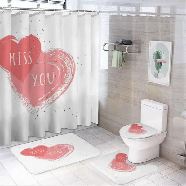Kiss You Hearts on a shower curtain