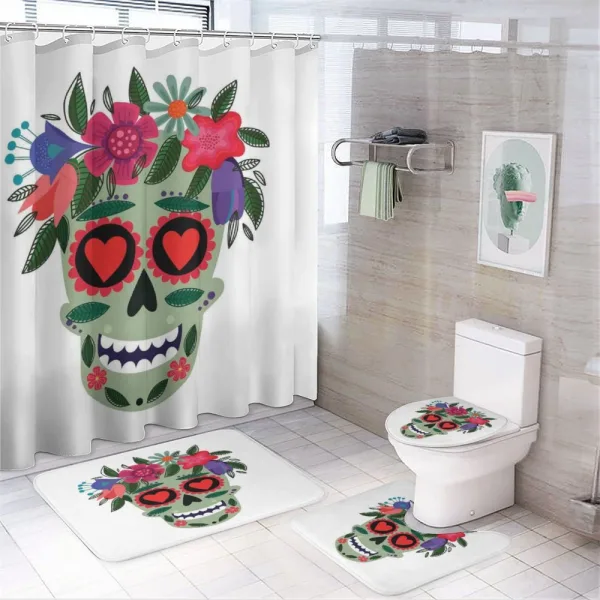 Mexican Floral Wreath on a shower curtain