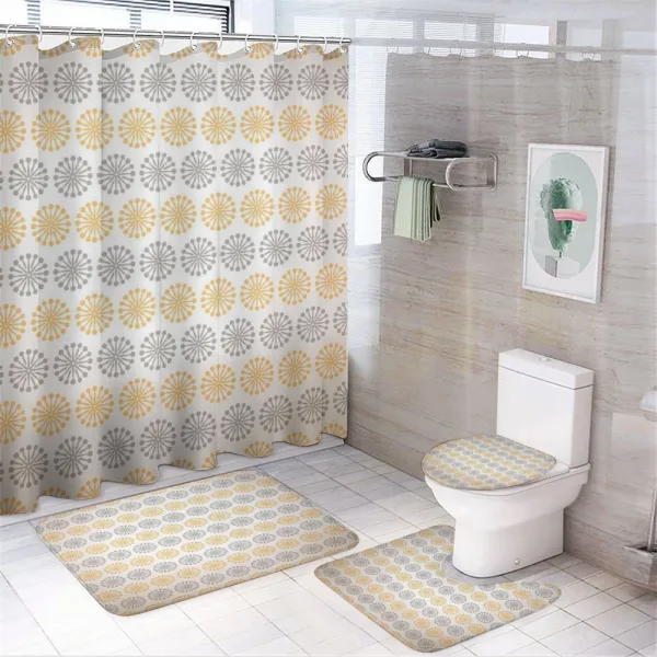 Modern Bohem Flower on a shower curtain