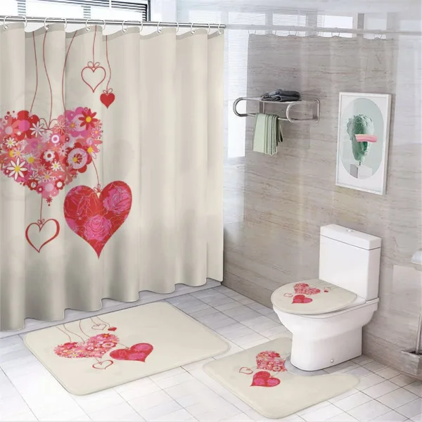 Ornamental Hearts on a shower curtain