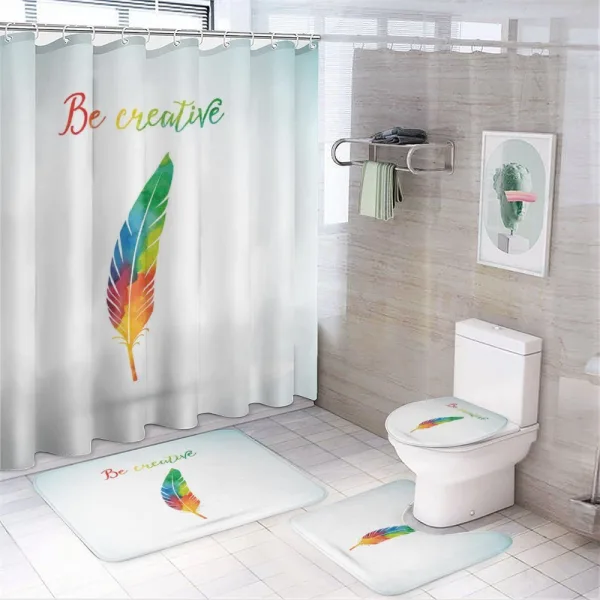 Rainbow Quill Creative on a shower curtain