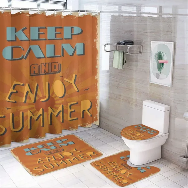 Retro Enjoy Summer Beams on a shower curtain