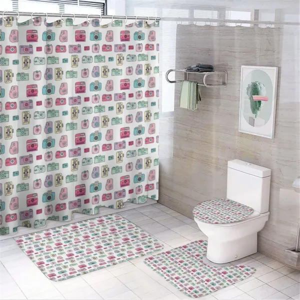 Retro Style Devices on a shower curtain