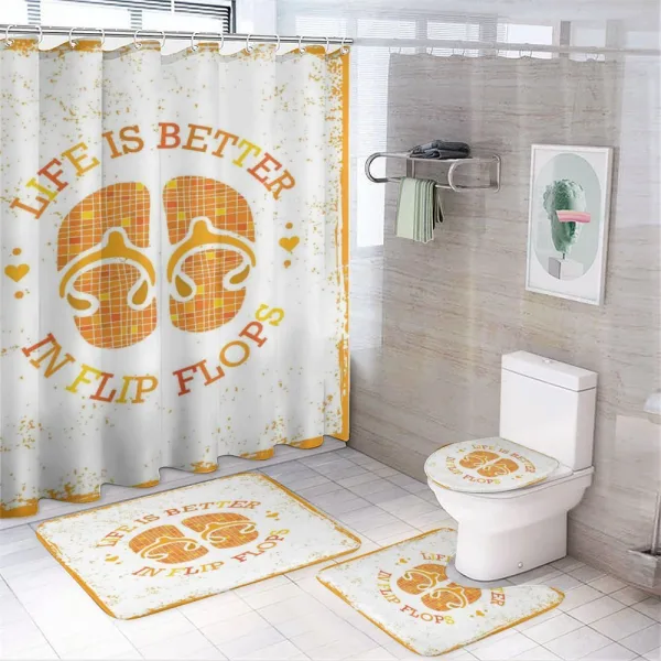 Stained Grungy Motif on a shower curtain