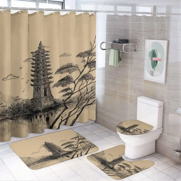 Taoist House of Faith on a shower curtain