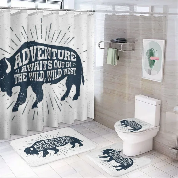 Tribal Words Trees on a shower curtain
