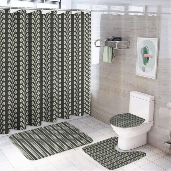 Vertical Wavy Leaf on a shower curtain