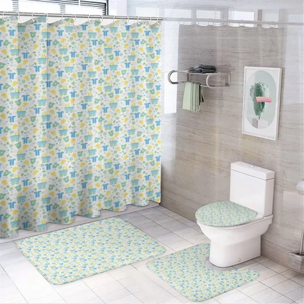 Vintage Inspired Infant on a shower curtain