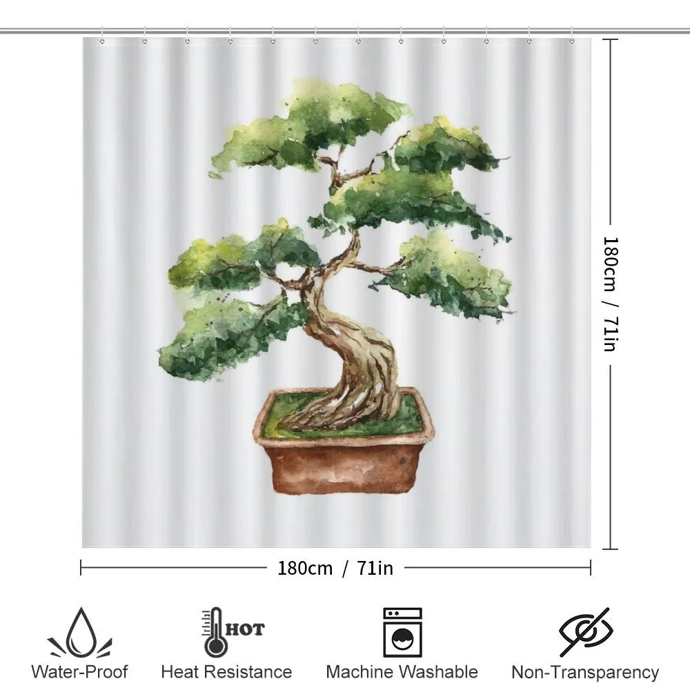 Watercolor Bonsai Hand Drawn — Detail 2