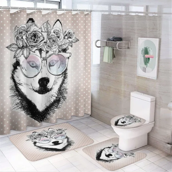 Wreath Sunglasses on a shower curtain