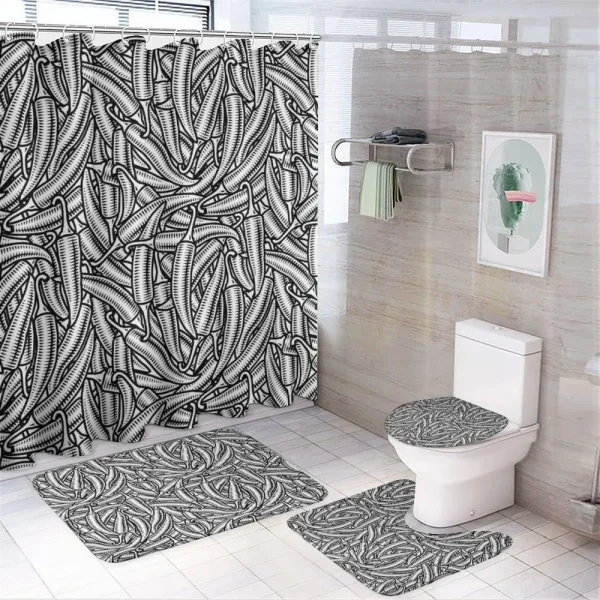 Abstract Modern Chili Peppers on a shower curtain