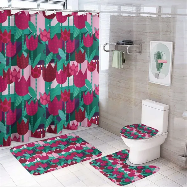Abstract Tulips Flowers on a shower curtain