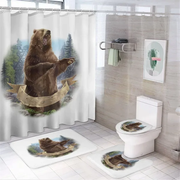 Angry Carnivore Mammal on a shower curtain